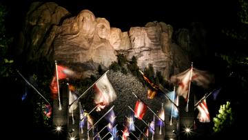 Evening Lighting Ceremony at Mount Rushmore