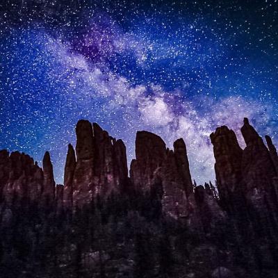 The Milky Way Rises over the Cathedral Spires in Custer State Park