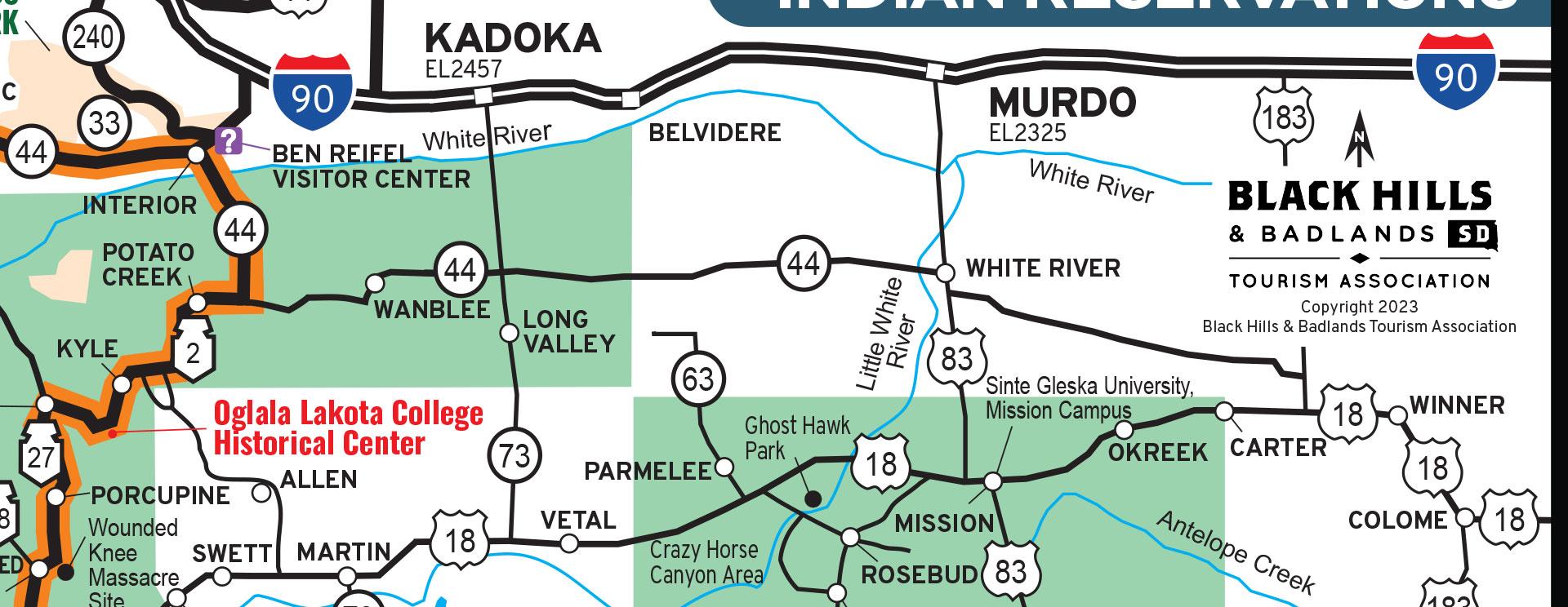 Pine Ridge Map