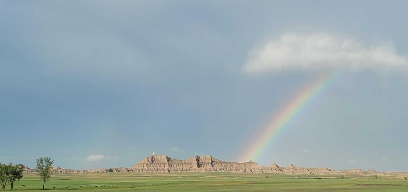 Rainbow over the Badlands