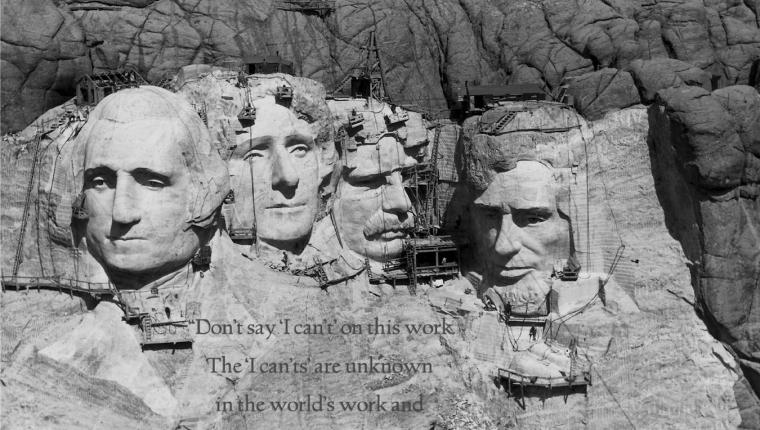 Mount Rushmore historical construction photo by Rise Studios