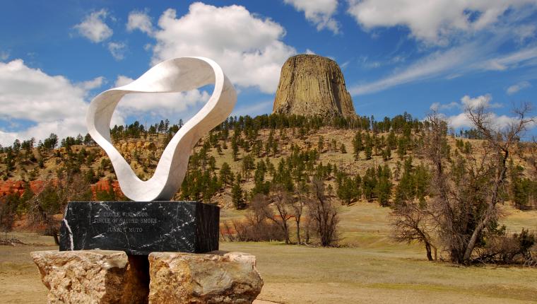 Circle of Smoke Sculpture at Devils Tower National Monument